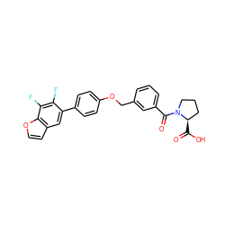 O=C(O)[C@@H]1CCCN1C(=O)c1cccc(COc2ccc(-c3cc4ccoc4c(F)c3F)cc2)c1 ZINC000205638835