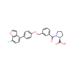 O=C(O)[C@@H]1CCCN1C(=O)c1cccc(COc2ccc(-c3ccc(F)c4occc34)cc2)c1 ZINC000221672309