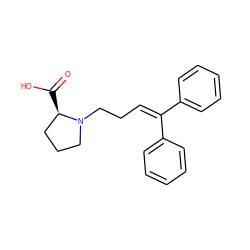 O=C(O)[C@@H]1CCCN1CCC=C(c1ccccc1)c1ccccc1 ZINC000033983022