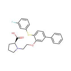 O=C(O)[C@@H]1CCCN1CCOc1cc(-c2ccccc2)ccc1Sc1cccc(F)c1 ZINC000036143370