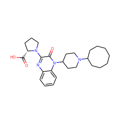 O=C(O)[C@@H]1CCCN1c1nc2ccccc2n(C2CCN(C3CCCCCCC3)CC2)c1=O ZINC000114764088