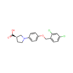 O=C(O)[C@@H]1CCN(c2ccc(OCc3ccc(Cl)cc3Cl)cc2)C1 ZINC001772622358