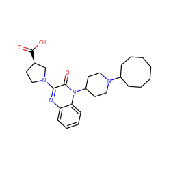 O=C(O)[C@@H]1CCN(c2nc3ccccc3n(C3CCN(C4CCCCCCC4)CC3)c2=O)C1 ZINC000114710530