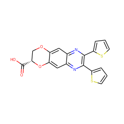 O=C(O)[C@@H]1COc2cc3nc(-c4cccs4)c(-c4cccs4)nc3cc2O1 ZINC000028474118