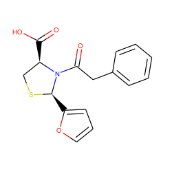 O=C(O)[C@@H]1CS[C@H](c2ccco2)N1C(=O)Cc1ccccc1 ZINC000071315845
