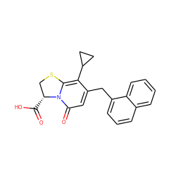 O=C(O)[C@@H]1CSc2c(C3CC3)c(Cc3cccc4ccccc34)cc(=O)n21 ZINC000029047277