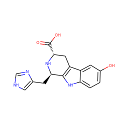 O=C(O)[C@@H]1Cc2c([nH]c3ccc(O)cc23)[C@@H](Cc2c[nH]cn2)N1 ZINC000084654902