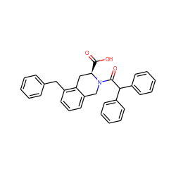 O=C(O)[C@@H]1Cc2c(Cc3ccccc3)cccc2CN1C(=O)C(c1ccccc1)c1ccccc1 ZINC000001537607