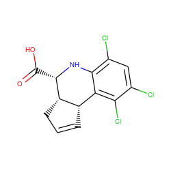 O=C(O)[C@@H]1Nc2c(Cl)cc(Cl)c(Cl)c2[C@@H]2C=CC[C@H]12 ZINC000004745456