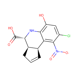 O=C(O)[C@@H]1Nc2c(O)cc(Cl)c([N+](=O)[O-])c2[C@H]2C=CC[C@H]21 ZINC000000084465