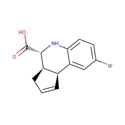 O=C(O)[C@@H]1Nc2ccc(Br)cc2[C@H]2C=CC[C@H]21 ZINC000000196523