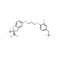 O=C(O)[C@]1(C(F)(F)F)Cc2cc(OCCCOc3ccc(CC(F)(F)F)cc3Cl)ccc2O1 ZINC000003938060