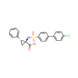 O=C(O)[C@]1(NS(=O)(=O)c2ccc(-c3ccc(Cl)cc3)cc2)C[C@@H]1c1ccccc1 ZINC000049116231