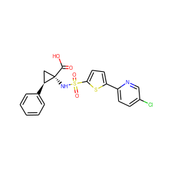 O=C(O)[C@]1(NS(=O)(=O)c2ccc(-c3ccc(Cl)cn3)s2)C[C@@H]1c1ccccc1 ZINC000048998308