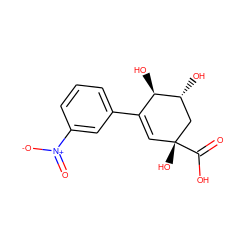 O=C(O)[C@]1(O)C=C(c2cccc([N+](=O)[O-])c2)[C@@H](O)[C@H](O)C1 ZINC000013648319