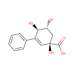 O=C(O)[C@]1(O)C=C(c2ccccc2)[C@@H](O)[C@H](O)C1 ZINC000013648303