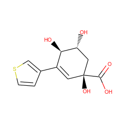 O=C(O)[C@]1(O)C=C(c2ccsc2)[C@@H](O)[C@H](O)C1 ZINC000013648327