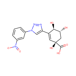 O=C(O)[C@]1(O)C=C(c2cn(-c3cccc([N+](=O)[O-])c3)nn2)[C@@H](O)[C@H](O)C1 ZINC000169329864