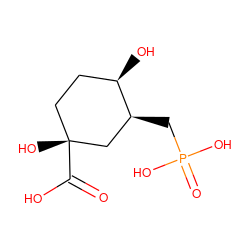 O=C(O)[C@]1(O)CC[C@@H](O)[C@@H](CP(=O)(O)O)C1 ZINC000028765849