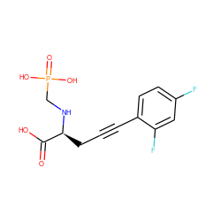 O=C(O)[C@H](CC#Cc1ccc(F)cc1F)NCP(=O)(O)O ZINC000013779367