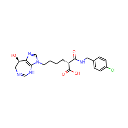 O=C(O)[C@H](CCCCn1cnc2c1NC=NC[C@H]2O)C(=O)NCc1ccc(Cl)cc1 ZINC000013807803