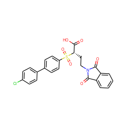 O=C(O)[C@H](CCN1C(=O)c2ccccc2C1=O)S(=O)(=O)c1ccc(-c2ccc(Cl)cc2)cc1 ZINC000034801864