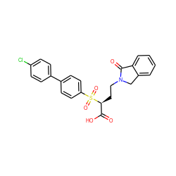 O=C(O)[C@H](CCN1Cc2ccccc2C1=O)S(=O)(=O)c1ccc(-c2ccc(Cl)cc2)cc1 ZINC000034801840