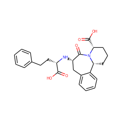 O=C(O)[C@H](CCc1ccccc1)N[C@H]1Cc2ccccc2[C@H]2CCC[C@@H](C(=O)O)N2C1=O ZINC000003779864