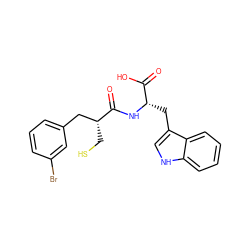 O=C(O)[C@H](Cc1c[nH]c2ccccc12)NC(=O)[C@H](CS)Cc1cccc(Br)c1 ZINC000003821413