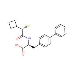 O=C(O)[C@H](Cc1ccc(-c2ccccc2)cc1)NC(=O)[C@@H](S)C1CCC1 ZINC000029128362