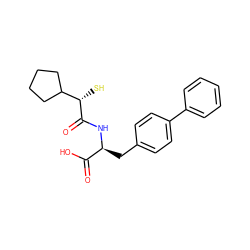 O=C(O)[C@H](Cc1ccc(-c2ccccc2)cc1)NC(=O)[C@@H](S)C1CCCC1 ZINC000029128363