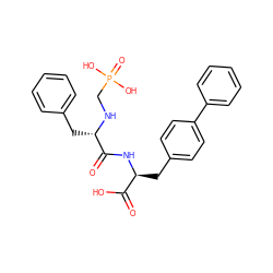 O=C(O)[C@H](Cc1ccc(-c2ccccc2)cc1)NC(=O)[C@H](Cc1ccccc1)NCP(=O)(O)O ZINC000026651357