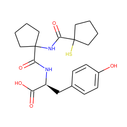 O=C(O)[C@H](Cc1ccc(O)cc1)NC(=O)C1(NC(=O)C2(S)CCCC2)CCCC1 ZINC000013745121