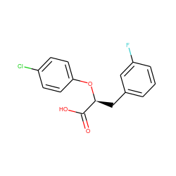 O=C(O)[C@H](Cc1cccc(F)c1)Oc1ccc(Cl)cc1 ZINC000073311515