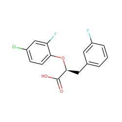 O=C(O)[C@H](Cc1cccc(F)c1)Oc1ccc(Cl)cc1F ZINC000073312842