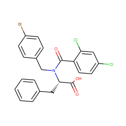 O=C(O)[C@H](Cc1ccccc1)N(Cc1ccc(Br)cc1)C(=O)c1ccc(Cl)cc1Cl ZINC000013494014