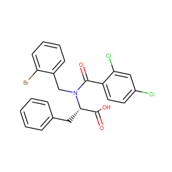 O=C(O)[C@H](Cc1ccccc1)N(Cc1ccccc1Br)C(=O)c1ccc(Cl)cc1Cl ZINC000013494012