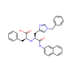 O=C(O)[C@H](Cc1ccccc1)N[C@@H](Cc1cn(Cc2ccccc2)cn1)C(=O)Nc1ccc2ccccc2c1 ZINC001772605977