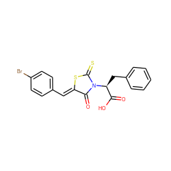 O=C(O)[C@H](Cc1ccccc1)N1C(=O)/C(=C/c2ccc(Br)cc2)SC1=S ZINC000001788203