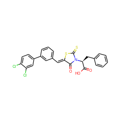 O=C(O)[C@H](Cc1ccccc1)N1C(=O)/C(=C/c2cccc(-c3ccc(Cl)c(Cl)c3)c2)SC1=S ZINC000096929608