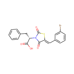 O=C(O)[C@H](Cc1ccccc1)N1C(=O)S/C(=C\c2cccc(Br)c2)C1=O ZINC000146971861