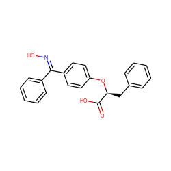 O=C(O)[C@H](Cc1ccccc1)Oc1ccc(/C(=N/O)c2ccccc2)cc1 ZINC000299860233