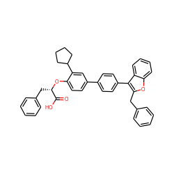 O=C(O)[C@H](Cc1ccccc1)Oc1ccc(-c2ccc(-c3c(Cc4ccccc4)oc4ccccc34)cc2)cc1C1CCCC1 ZINC000028757956