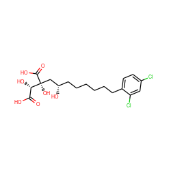 O=C(O)[C@H](O)[C@](O)(C[C@@H](O)CCCCCCc1ccc(Cl)cc1Cl)C(=O)O ZINC000079365773