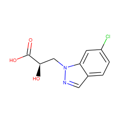 O=C(O)[C@H](O)Cn1ncc2ccc(Cl)cc21 ZINC001772594167