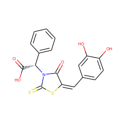 O=C(O)[C@H](c1ccccc1)N1C(=O)/C(=C\c2ccc(O)c(O)c2)SC1=S ZINC000005351683