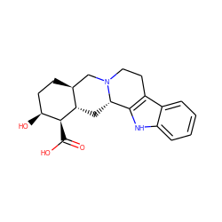 O=C(O)[C@H]1[C@@H](O)CC[C@H]2CN3CCc4c([nH]c5ccccc45)[C@@H]3C[C@@H]21 ZINC000003881708