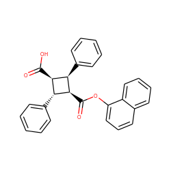 O=C(O)[C@H]1[C@@H](c2ccccc2)[C@@H](C(=O)Oc2cccc3ccccc23)[C@@H]1c1ccccc1 ZINC000149621010