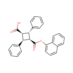 O=C(O)[C@H]1[C@H](c2ccccc2)[C@@H](C(=O)Oc2cccc3ccccc23)[C@H]1c1ccccc1 ZINC000149621172