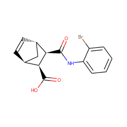 O=C(O)[C@H]1[C@H]2C=C[C@@H](C2)[C@H]1C(=O)Nc1ccccc1Br ZINC000100320192